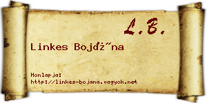 Linkes Bojána névjegykártya